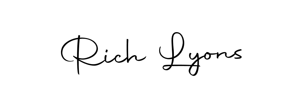 Make a short Rich Lyons signature style. Manage your documents anywhere anytime using Autography-DOLnW. Create and add eSignatures, submit forms, share and send files easily. Rich Lyons signature style 10 images and pictures png