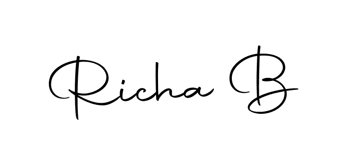 Design your own signature with our free online signature maker. With this signature software, you can create a handwritten (Autography-DOLnW) signature for name Richa B. Richa B signature style 10 images and pictures png