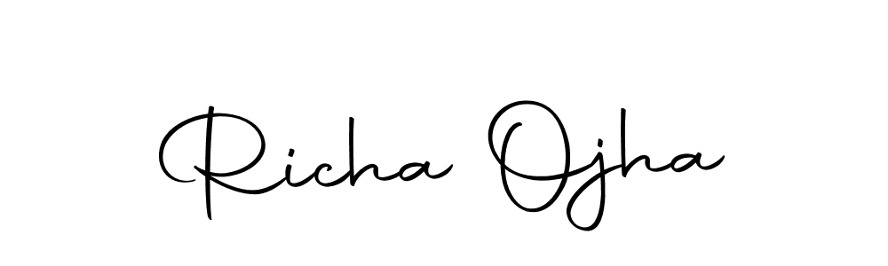 Autography-DOLnW is a professional signature style that is perfect for those who want to add a touch of class to their signature. It is also a great choice for those who want to make their signature more unique. Get Richa Ojha name to fancy signature for free. Richa Ojha signature style 10 images and pictures png