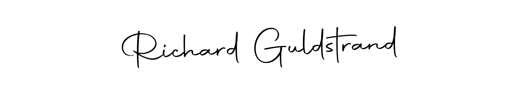 How to make Richard Guldstrand name signature. Use Autography-DOLnW style for creating short signs online. This is the latest handwritten sign. Richard Guldstrand signature style 10 images and pictures png