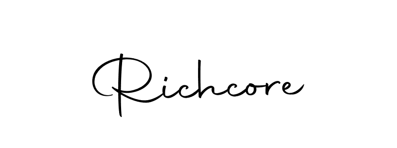 Use a signature maker to create a handwritten signature online. With this signature software, you can design (Autography-DOLnW) your own signature for name Richcore. Richcore signature style 10 images and pictures png