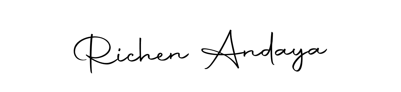 This is the best signature style for the Richen Andaya name. Also you like these signature font (Autography-DOLnW). Mix name signature. Richen Andaya signature style 10 images and pictures png