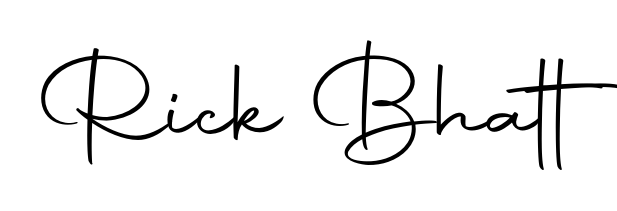 A classic penmanship look for Rick Bhatt. The Autography-DOLnW font brings timeless elegance and confidence to every signed document. Rick Bhatt signature style 10 images and pictures png
