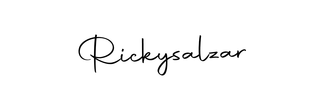 How to make Rickysalzar name signature. Use Autography-DOLnW style for creating short signs online. This is the latest handwritten sign. Rickysalzar signature style 10 images and pictures png