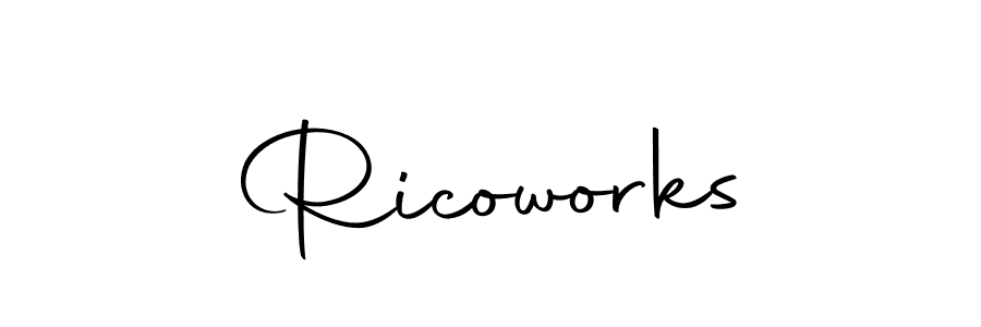 Design your own signature with our free online signature maker. With this signature software, you can create a handwritten (Autography-DOLnW) signature for name Ricoworks. Ricoworks signature style 10 images and pictures png