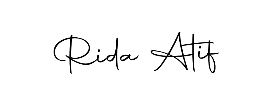 Use a signature maker to create a handwritten signature online. With this signature software, you can design (Autography-DOLnW) your own signature for name Rida Atif. Rida Atif signature style 10 images and pictures png