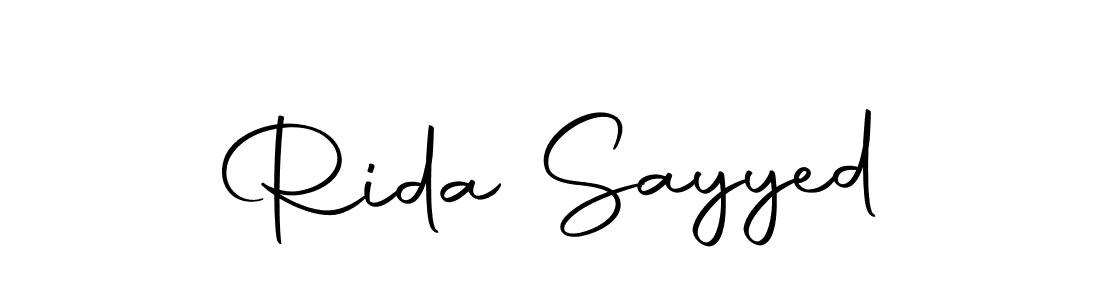 Make a beautiful signature design for name Rida Sayyed. Use this online signature maker to create a handwritten signature for free. Rida Sayyed signature style 10 images and pictures png