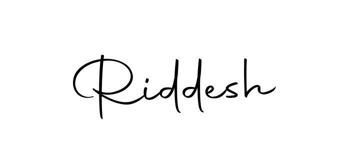 Design your own signature with our free online signature maker. With this signature software, you can create a handwritten (Autography-DOLnW) signature for name Riddesh. Riddesh signature style 10 images and pictures png