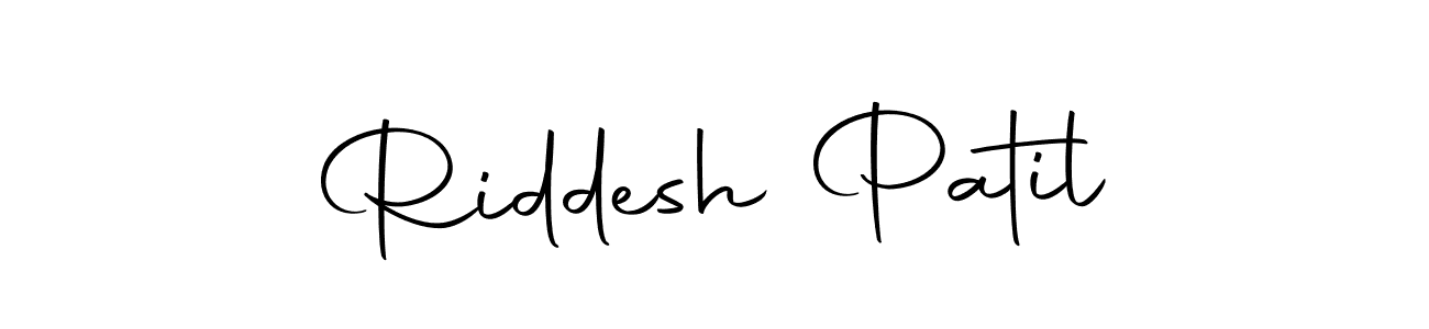 Design your own signature with our free online signature maker. With this signature software, you can create a handwritten (Autography-DOLnW) signature for name Riddesh Patil. Riddesh Patil signature style 10 images and pictures png