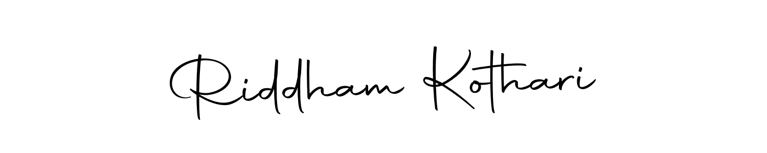 Make a beautiful signature design for name Riddham Kothari. With this signature (Autography-DOLnW) style, you can create a handwritten signature for free. Riddham Kothari signature style 10 images and pictures png