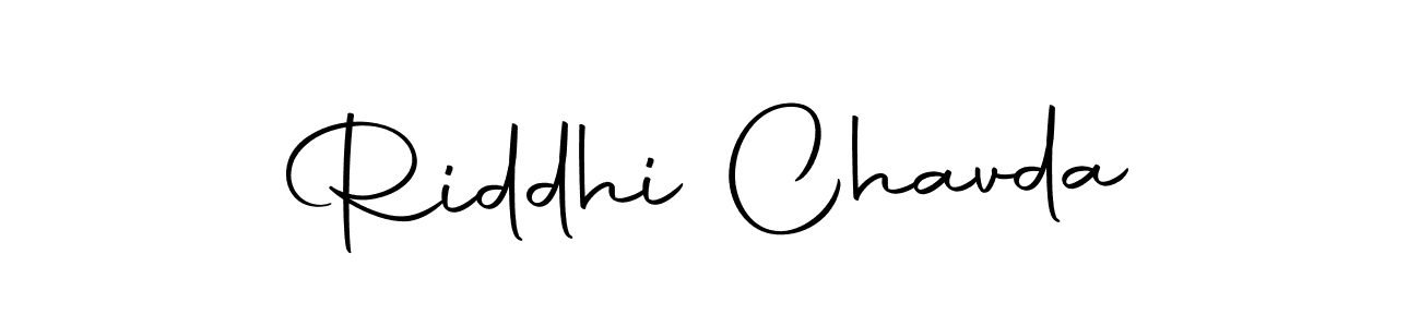 How to make Riddhi Chavda name signature. Use Autography-DOLnW style for creating short signs online. This is the latest handwritten sign. Riddhi Chavda signature style 10 images and pictures png