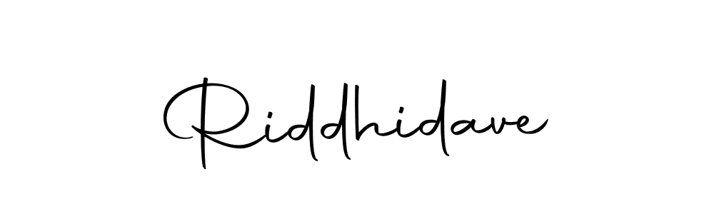 Design your own signature with our free online signature maker. With this signature software, you can create a handwritten (Autography-DOLnW) signature for name Riddhidave. Riddhidave signature style 10 images and pictures png