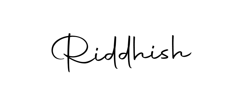 Design your own signature with our free online signature maker. With this signature software, you can create a handwritten (Autography-DOLnW) signature for name Riddhish. Riddhish signature style 10 images and pictures png