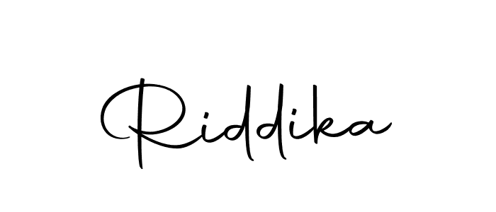 Create a beautiful signature design for name Riddika. With this signature (Autography-DOLnW) fonts, you can make a handwritten signature for free. Riddika signature style 10 images and pictures png