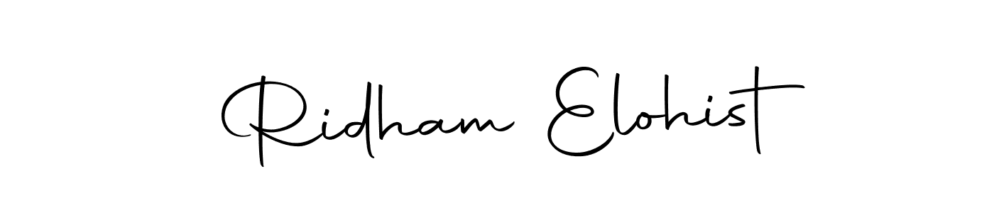 Create a beautiful signature design for name Ridham Elohist. With this signature (Autography-DOLnW) fonts, you can make a handwritten signature for free. Ridham Elohist signature style 10 images and pictures png
