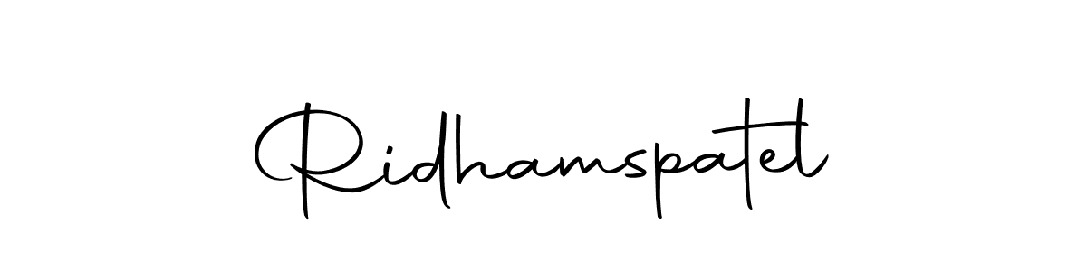 Create a beautiful signature design for name Ridhamspatel. With this signature (Autography-DOLnW) fonts, you can make a handwritten signature for free. Ridhamspatel signature style 10 images and pictures png