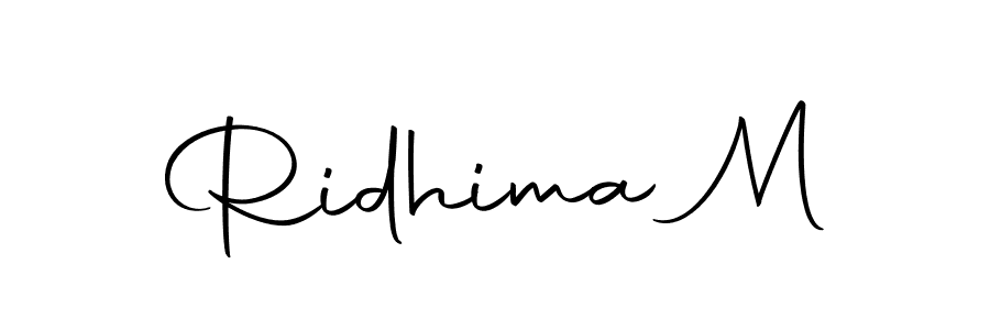 Design your own signature with our free online signature maker. With this signature software, you can create a handwritten (Autography-DOLnW) signature for name Ridhima M. Ridhima M signature style 10 images and pictures png