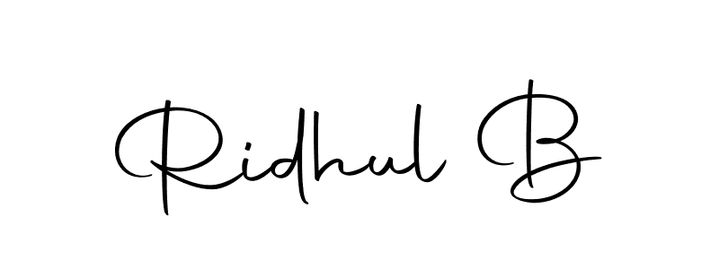 You should practise on your own different ways (Autography-DOLnW) to write your name (Ridhul B) in signature. don't let someone else do it for you. Ridhul B signature style 10 images and pictures png