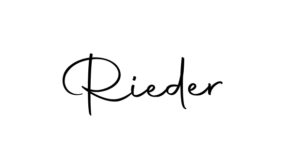Design your own signature with our free online signature maker. With this signature software, you can create a handwritten (Autography-DOLnW) signature for name Rieder. Rieder signature style 10 images and pictures png