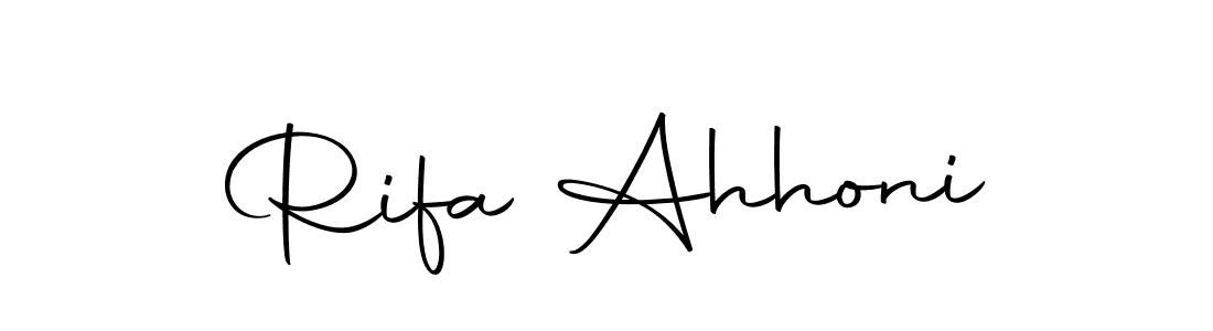 How to make Rifa Ahhoni name signature. Use Autography-DOLnW style for creating short signs online. This is the latest handwritten sign. Rifa Ahhoni signature style 10 images and pictures png