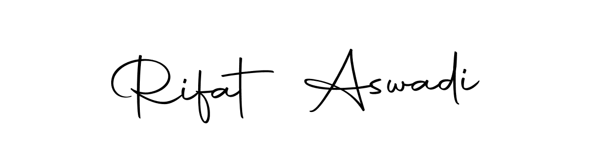 The best way (Autography-DOLnW) to make a short signature is to pick only two or three words in your name. The name Rifat Aswadi include a total of six letters. For converting this name. Rifat Aswadi signature style 10 images and pictures png