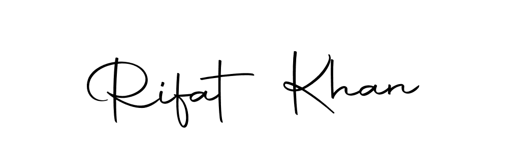 Create a beautiful signature design for name Rifat Khan. With this signature (Autography-DOLnW) fonts, you can make a handwritten signature for free. Rifat Khan signature style 10 images and pictures png