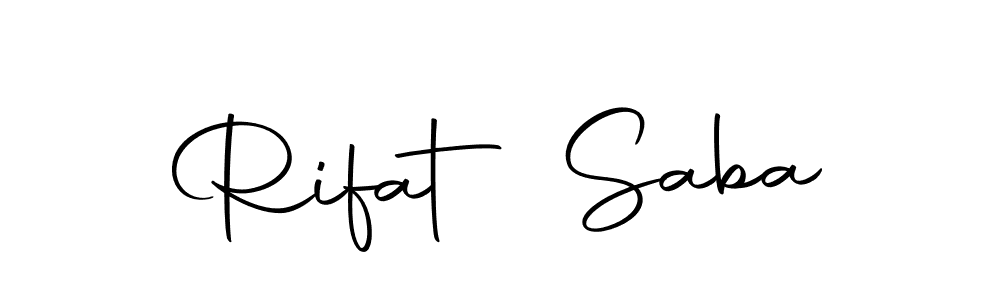 Rifat Saba stylish signature style. Best Handwritten Sign (Autography-DOLnW) for my name. Handwritten Signature Collection Ideas for my name Rifat Saba. Rifat Saba signature style 10 images and pictures png