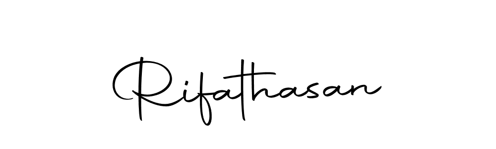 How to make Rifathasan name signature. Use Autography-DOLnW style for creating short signs online. This is the latest handwritten sign. Rifathasan signature style 10 images and pictures png