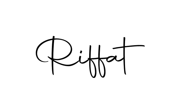 Use a signature maker to create a handwritten signature online. With this signature software, you can design (Autography-DOLnW) your own signature for name Riffat. Riffat signature style 10 images and pictures png