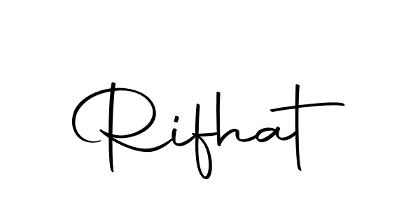 Use a signature maker to create a handwritten signature online. With this signature software, you can design (Autography-DOLnW) your own signature for name Rifhat. Rifhat signature style 10 images and pictures png