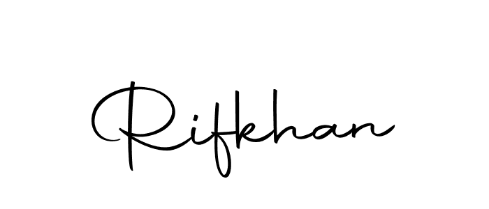 Create a beautiful signature design for name Rifkhan. With this signature (Autography-DOLnW) fonts, you can make a handwritten signature for free. Rifkhan signature style 10 images and pictures png