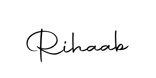 Rihaab stylish signature style. Best Handwritten Sign (Autography-DOLnW) for my name. Handwritten Signature Collection Ideas for my name Rihaab. Rihaab signature style 10 images and pictures png