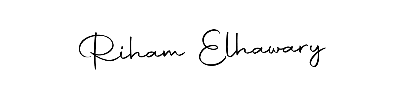 Design your own signature with our free online signature maker. With this signature software, you can create a handwritten (Autography-DOLnW) signature for name Riham Elhawary. Riham Elhawary signature style 10 images and pictures png