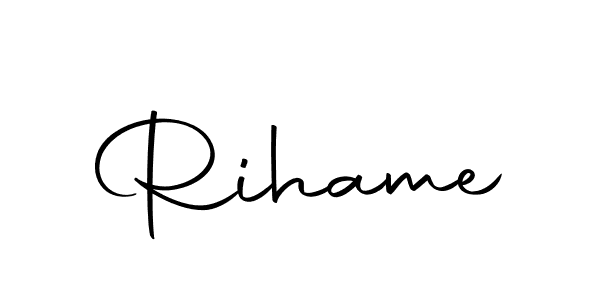 Use a signature maker to create a handwritten signature online. With this signature software, you can design (Autography-DOLnW) your own signature for name Rihame. Rihame signature style 10 images and pictures png