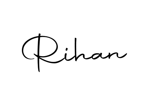 Design your own signature with our free online signature maker. With this signature software, you can create a handwritten (Autography-DOLnW) signature for name Rihan. Rihan signature style 10 images and pictures png