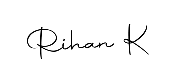 The best way (Autography-DOLnW) to make a short signature is to pick only two or three words in your name. The name Rihan K include a total of six letters. For converting this name. Rihan K signature style 10 images and pictures png