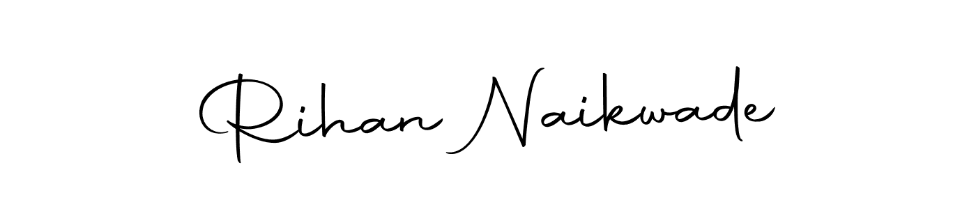 How to make Rihan Naikwade name signature. Use Autography-DOLnW style for creating short signs online. This is the latest handwritten sign. Rihan Naikwade signature style 10 images and pictures png