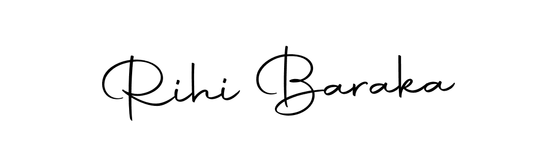 How to make Rihi Baraka name signature. Use Autography-DOLnW style for creating short signs online. This is the latest handwritten sign. Rihi Baraka signature style 10 images and pictures png