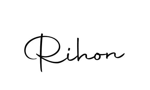 Design your own signature with our free online signature maker. With this signature software, you can create a handwritten (Autography-DOLnW) signature for name Rihon. Rihon signature style 10 images and pictures png