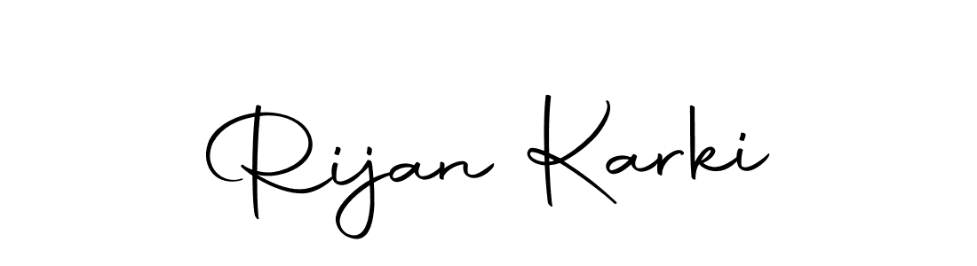 Use a signature maker to create a handwritten signature online. With this signature software, you can design (Autography-DOLnW) your own signature for name Rijan Karki. Rijan Karki signature style 10 images and pictures png