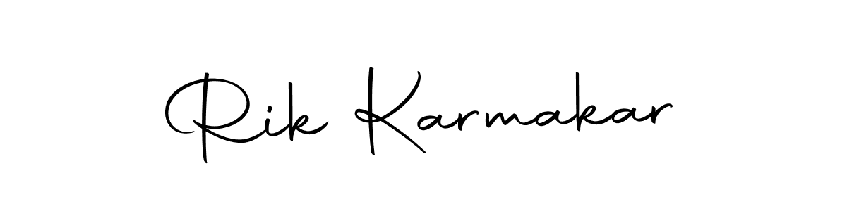 Create a beautiful signature design for name Rik Karmakar. With this signature (Autography-DOLnW) fonts, you can make a handwritten signature for free. Rik Karmakar signature style 10 images and pictures png