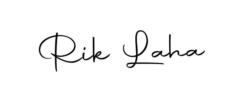 How to make Rik Laha name signature. Use Autography-DOLnW style for creating short signs online. This is the latest handwritten sign. Rik Laha signature style 10 images and pictures png