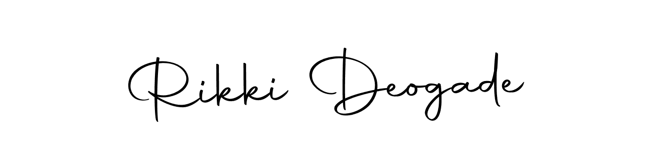 How to make Rikki Deogade name signature. Use Autography-DOLnW style for creating short signs online. This is the latest handwritten sign. Rikki Deogade signature style 10 images and pictures png