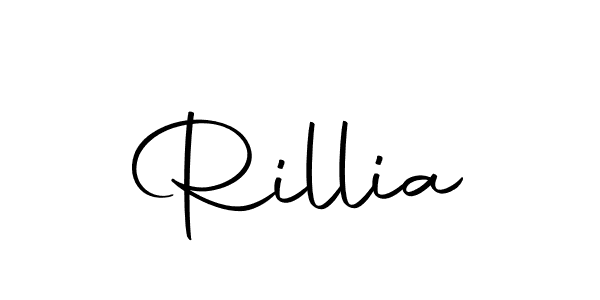 Use a signature maker to create a handwritten signature online. With this signature software, you can design (Autography-DOLnW) your own signature for name Rillia. Rillia signature style 10 images and pictures png