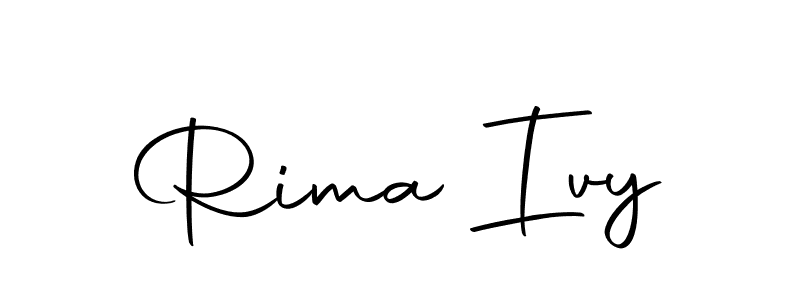 How to make Rima Ivy name signature. Use Autography-DOLnW style for creating short signs online. This is the latest handwritten sign. Rima Ivy signature style 10 images and pictures png