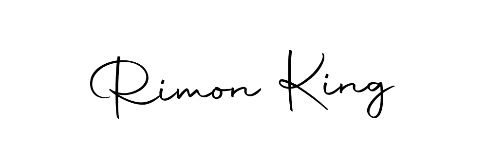 How to make Rimon King name signature. Use Autography-DOLnW style for creating short signs online. This is the latest handwritten sign. Rimon King signature style 10 images and pictures png