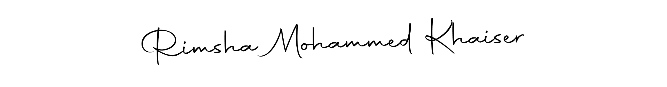 Create a beautiful signature design for name Rimsha Mohammed Khaiser. With this signature (Autography-DOLnW) fonts, you can make a handwritten signature for free. Rimsha Mohammed Khaiser signature style 10 images and pictures png