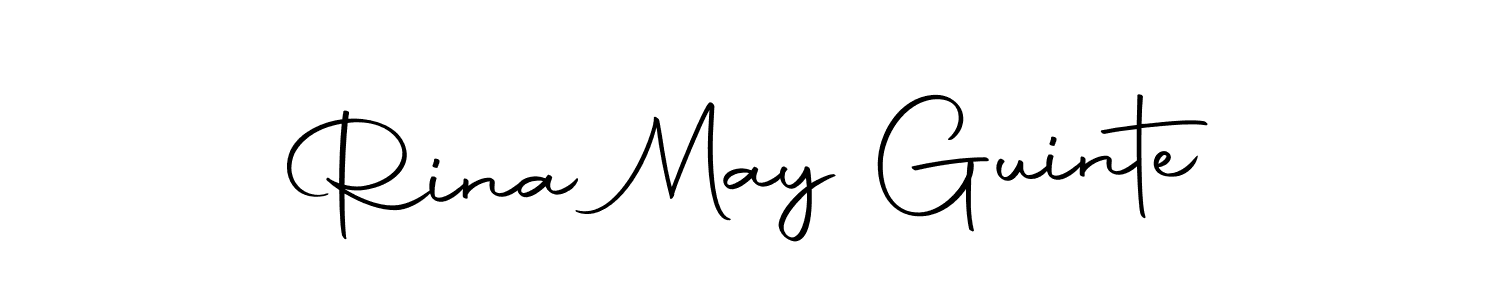 How to make Rina May Guinte name signature. Use Autography-DOLnW style for creating short signs online. This is the latest handwritten sign. Rina May Guinte signature style 10 images and pictures png