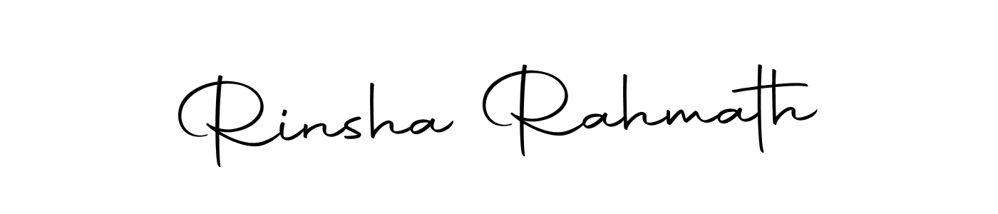 How to make Rinsha Rahmath name signature. Use Autography-DOLnW style for creating short signs online. This is the latest handwritten sign. Rinsha Rahmath signature style 10 images and pictures png