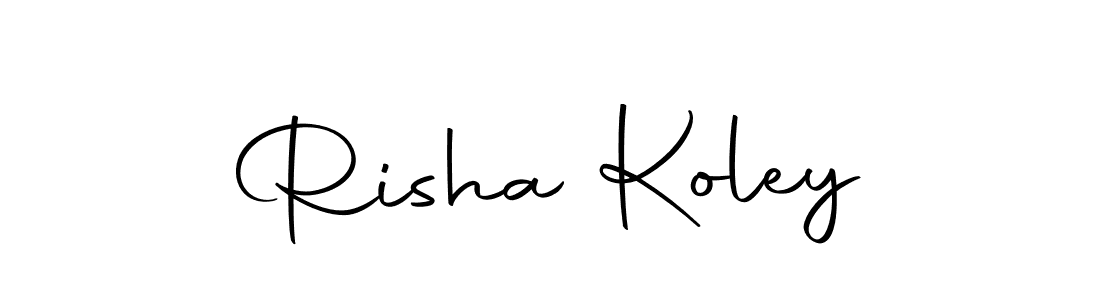 How to make Risha Koley name signature. Use Autography-DOLnW style for creating short signs online. This is the latest handwritten sign. Risha Koley signature style 10 images and pictures png